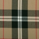Tissu écossais tartan - Coupon de 70cm - Beige, noir & rouge