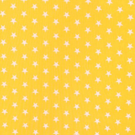 Tissu étoile blanche & jaune
