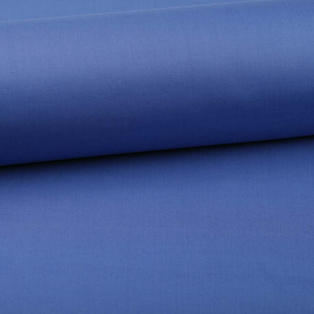 Tissu popeline coton unie bleu roi