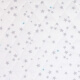 Tissu piqué de coton matelassé étoiles x50cm - Gris & turquoise