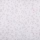 Tissu piqué de coton matelassé étoiles x50cm - Taupe & framboise