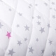 Tissu piqué de coton matelassé étoiles x50cm - Gris & fuchsia