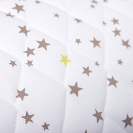 Tissu piqué de coton matelassé étoiles x50cm - Taupe & anis