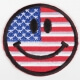 Ecusson smiley drapeau Etats Unis