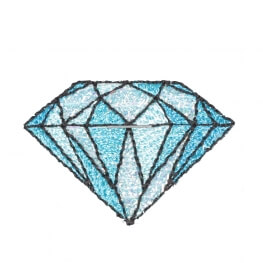Ecusson diamant old school rockabilly - Bleu et brillant