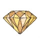 Ecusson diamant old school rockabilly - Jaune et brillant