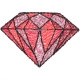 Ecusson diamant old school rockabilly - Rouge et brillant