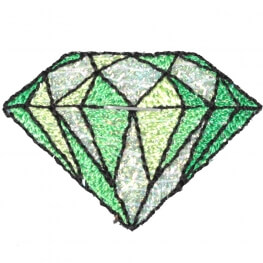 Ecusson diamant old school rockabilly - Vert et brillant