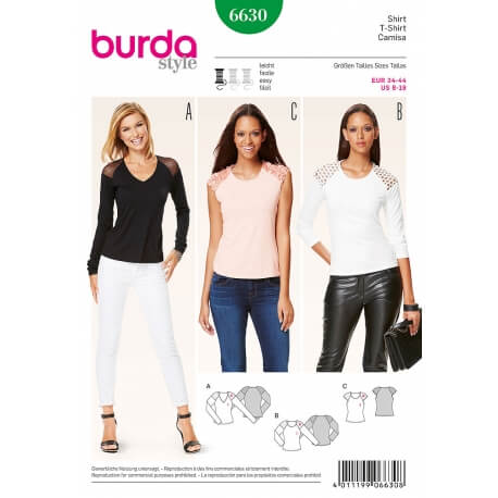 Patron t-shirt femme - Burda 6630