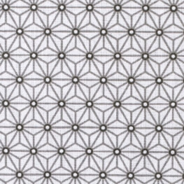 Tissu coton cretonne étoiles asanoha - Blanc & gris
