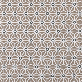 Tissu coton cretonne étoiles asanoha - Taupe & blanc
