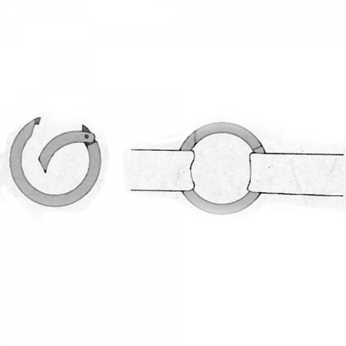 Gros anneau mousqueton métal, anneau métal ouvrant rond,35mm - Un grand  marché