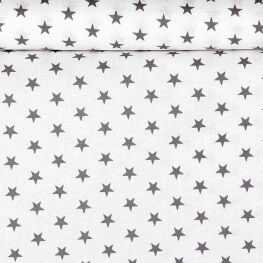 Tissu étoile grise & blanc