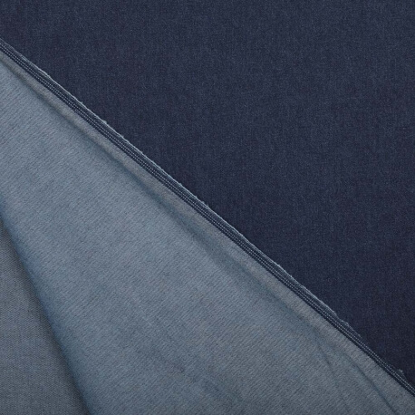 Tissu jean bleu brut uni 100% coton 