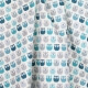 Tissu coton cretonne mini hiboux - Ivoire & bleu canard