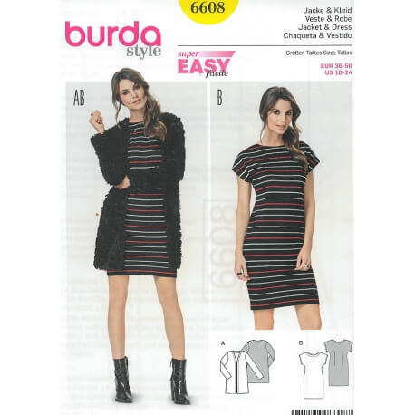 Patron robe & veste femme - Burda 6608