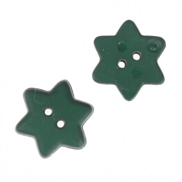 Bouton étoile 15mm - Vert foncée