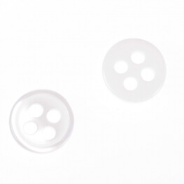 Bouton rond 4 trous à coudre blanc - 9 & 11 mm 