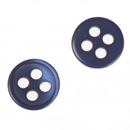 Bouton rond 4 trous à coudre bleu marine - 9 & 11 mm 