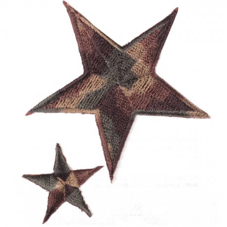 Ecusson étoiles camouflage - Marron & kaki
