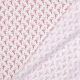 Tissu coton cretonne flamant rose - Crème