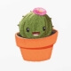 Ecusson happy cactus fleuri
