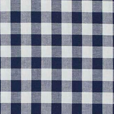 Tissu vichy bleu marine & blanc - Grand carreaux 2 cm
