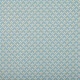 Tissu coton cretonne éventails - Bleu lagon