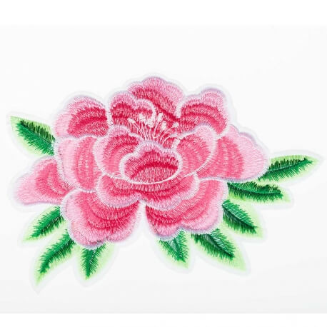 Ecusson XL fleurs rose