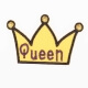 Ecusson Queen couronne - Jaune