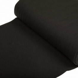 Tissu bord-côte tubulaire maille jersey - Noir