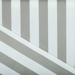 Tissu toile d'extérieur - Largeur 160cm - Rayures Gris & blanc