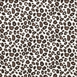 Tissu coton cretonne leopard - Noir & blanc
