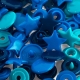 Assortiment 30 boutons pression étoile color snaps - Bleus éclatants