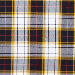 Tissu viscose écossais tartan - Noir, vieux jaune & rouge