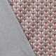 Tissu Jersey Têtes de Renards - Gris chiné & Orange brique