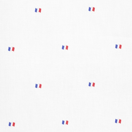 Tissu piqué de coton Drapeau Français - Blanc & Bleu Blanc Rouge