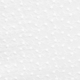 Tissu Broderie Anglaise Fleuri - Blanc