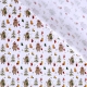 Tissu Popeline Ours de Noël 100% Coton Bio GOTS - Blanc