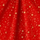 Tissu Popeline Étoiles en fête 100% Coton Bio GOTS - Rouge