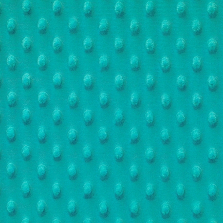 Tissu minky à pois - Turquoise