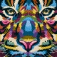 Carré Jacquard Tigre - Multicolore