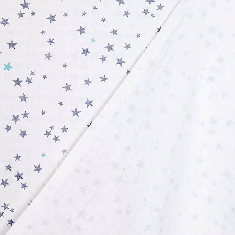 100% Cotto Coton Classics-Bleu Pâle-Stars-Small White Star sur Bleu Pâle
