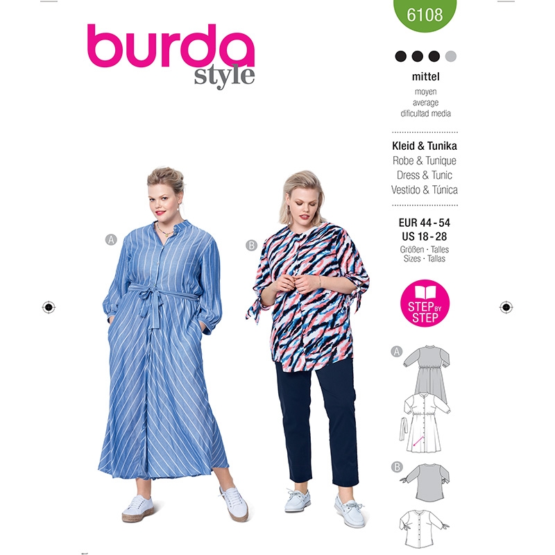 Patrons de couture faciles pour robes 9360 chemisier et jupe pour fille Burda