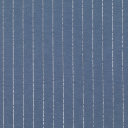Tissu Viscose Rayures - Bleu jean & Argenté