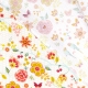 Tissu Popeline Perruches & Fleurs - Blanc