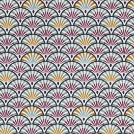 Tissu Coton Enduit Art Déco - Multicolore