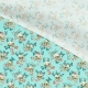 Tissu Coton Cretonne Tête de Mort & Papillons - Turquoise