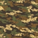 Tissu Jersey Camouflage - Noir & Vert kaki