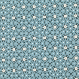 Tissu Coton Cretonne Mosaïque - Bleu clair